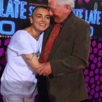 Gay Byrne with singer Sinead O'Connor. (Photo by Darren Kinsella)