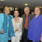 Gay Byrne with his wife Kathleen and daughters at RTÉ. (Photo by Michael Chester)