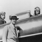 Record-setting pilot Charles Lindberg sits up front while the then-head of Langley's propeller research tunnel division Fred E Weick takes a back seat. (NASA Archives)