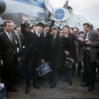 The Beatles arrive at New York's Kennedy Airport, 7 February, 1964 for their first US appearance. From left are: John Lennon, Paul McCartney, Ringo Starr and George Harrison. (AP Photo)