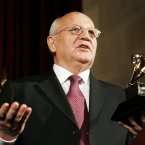 Here's an interesting trio: Former Soviet President Mikhail Gorbachev, former US President Bill Clinton, and actress Sophia Loren won a joint Grammy for providing the voices on the Russian folk tale Peter and the Wolf. (AP Photo/Manuel Balce Ceneta)