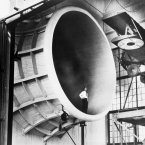 1927: A Langley researcher gazes into the middle distance in a Sperry M-1 Messenger, which was the first full-scale plane tested in Langley's propeller research tunnel. (NASA Archives)