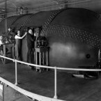 NACA staff members Eastman Jacobs, Shorty Defoe, Malvern Powell and Harold Turner carry out tests on airfoils in the Variable Density Tunnel on 15 March 1929. (Image: NASA archives)