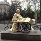 Molly Malone in May 2012, covered in tinfoil (Twitter at @Pamille)
