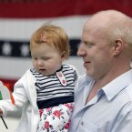 John Burns from Navan, Co Meath and his 13-month-old daughter Elsa.