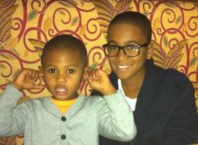 Kile's mother tweeted this photo of her son with younger brother Cinco on Friday. 