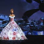 A model wears a creation designed by French fashion designer Frank Sorbier for his haute couture a/w 2013 collection. (AP Photo/Thomas Padilla)