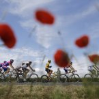 Fabian Cancellara of Switzerland wears the overall leader's yellow jersey during the fifth stage of the Tour de France. (AP Photo/Laurent Cipriani)