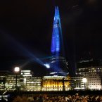 The laser show gets underway for The Shard's official inauguration last night. (William Parker/UK Press/Press Association Images)