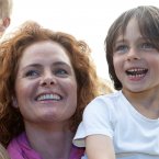 Pamela and Fred, 6, sing along to Alabama Shakes. (Photo: Tony Kinlan)