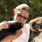 Crown Princess Victoria of Sweden provides us with not one but two cute animals in the form of a wombat and a koala. (Julian Parker/UK Press/Press Association Images)