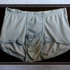 A pair of unwashed briefs belonging to Elvis Presley, at Omega Auctions in Stockport. (David Thompson/PA Images)