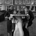 Prince Rainier and Princess Grace of Monaco show their children, Princess Caroline and Prince Albert, a sundial in the grounds of Carton House, Co. Kildare, the Irish home of  Lord Brocket, during a holiday in Ireland. (Photocall Ireland)