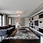 And in case you need a break from all that wood panelling, her's the ultra-modern entertainment room. (Estate agent: sothebysrealty.ca)