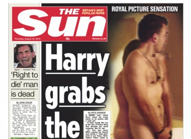 Today's Sun front page