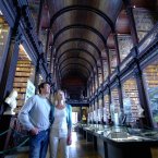The main chamber of the Old Library is the Long Room. At nearly 65 metres in length, it is filled with 200,000 of the Library's oldest books. Image: Tony Pleavin/Tourism Ireland.