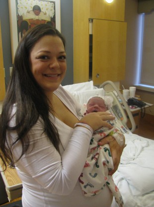 Baby Laila with her mother Katie 
