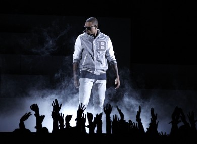 File photo of Chris Brown on stage