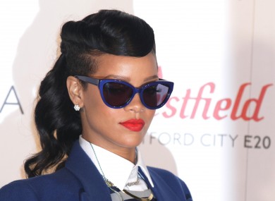 Rihanna in London yesterday. 