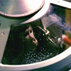 A macaque named Multik in a Russian spacecraft that was launched into space and orbited the earth in 1996. Not just a pretty face then. (AP Photo/ITAR-TASS)