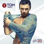 Tom Daley, the British Olympic diver. That's probably why he's soaking wet and tearing his shirt off on the cover of his calendar, right? (Calendar by Danilo.com)