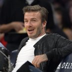 Soccer player David Beckham watches the Los Angeles Lakers play the Orlando Magic NBA basketball game, Sunday, Dec. 2, 2012, in Los Angeles. The Magic won 113-103. (AP Photo/Mark J. Terrill)<span class=