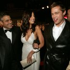 BRAD PITT AND GEORGE CLOONEY:  Since LISA SNOWDON was around for goodness sake.  KEVORK DJANSEZIAN/AP/Press Association Images