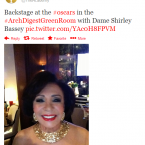 The Academy account was full of great snaps backstage but this one of Dame Shirley Bassey is surely the most glamourous.