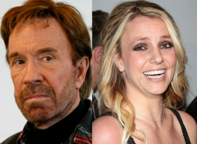Yep, that's Chuck Norris and Britney Spears 