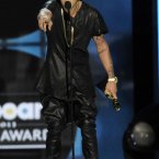 Justin Bieber continued his performance piece 'Dressing Up Like Kanye West'.
Chris Pizzello/Invision/AP