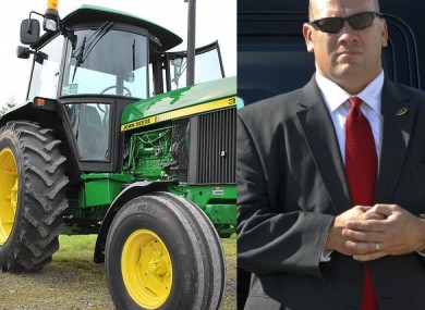 A tractor. Secret Service agent not pictured. 