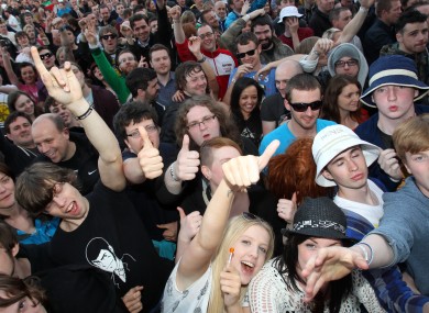 Fans at last year's Stone Roses gig at the Phoenix Park