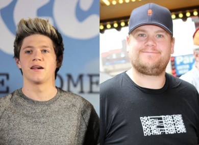 L-R: Niall Horan, the man whose face is tattooed on Niall Horan's arse.