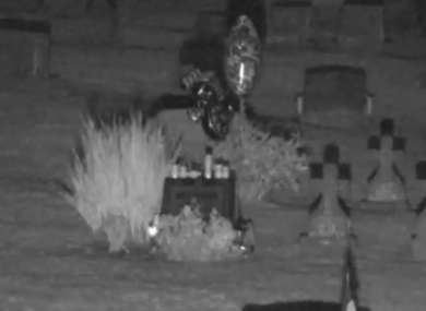 Andy Warhol's grave, in the middle of the night. 