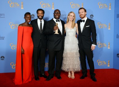 The cast of 12 Years A Slave celebrate their win. 