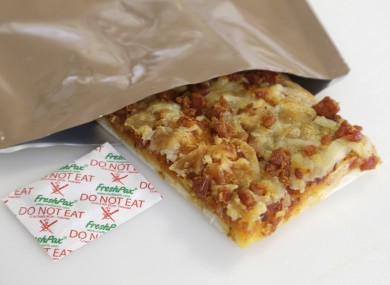 A slice of the wondrous, ever-fresh pizza. 