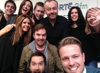 Byrne (front, right) with his 2fm colleagues. 