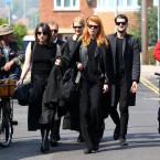 Mourners arrive at St Mary Magdalene and St Lawrence Church in Davington, near Faversham, Kent<span class=