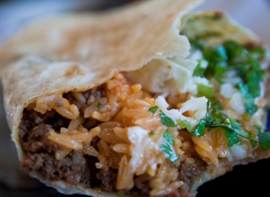 A burrito, unrelated to this sordid incident.