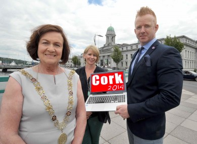 Lord Mayor Mary Shields, Cork City Director of Corporate Services Valerie O'Sullivan and Action Media CEO Robert Quirke