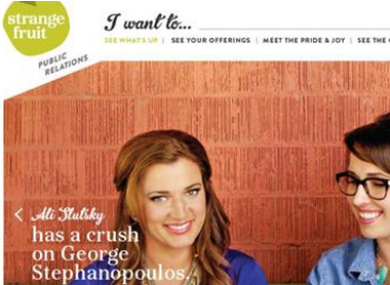 The former Strange Fruit PR webpage 