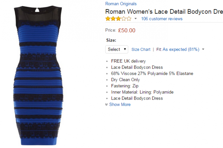 actual blue and black dress People are now trashing The (black blue) in hilarious Amazon reviews Charcoal Size:16 W Black Oversized Kimono Kaftan