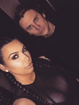 Kim Kardashian with Jonathan Cheban, who's heading into the Celebrity Big Brother house. 