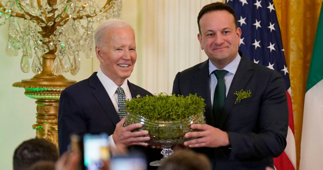 Taoiseach tells US President during shamrock ceremony that Irish people are 'deeply troubled' about Gaza