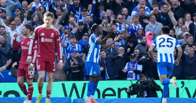 Welbeck on the double as Brighton deliver blow to Liverpool's Champions League hopes